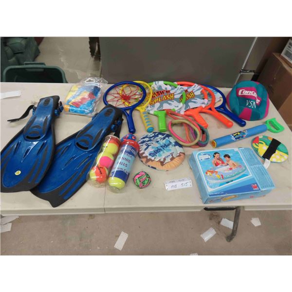 Pool Toys : Flippers, Inflatable Kids Raft, Air 