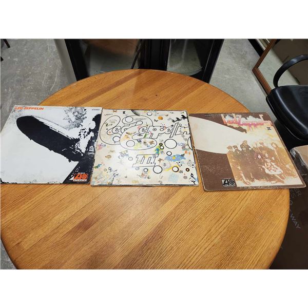 3 Vintage Led Zeppelin Records 