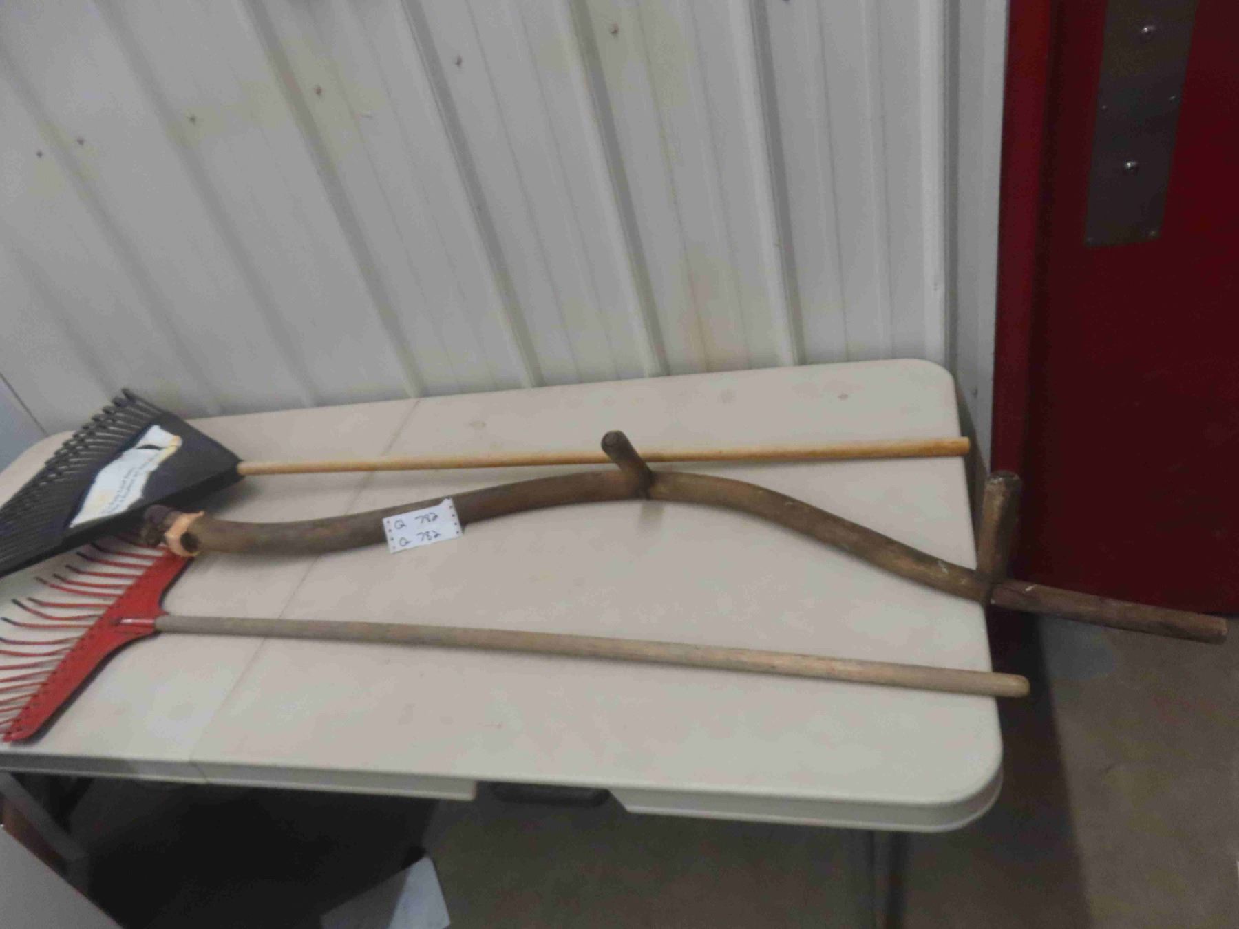 Scott's Rake Handle 2 Rakes, Scythe Handle