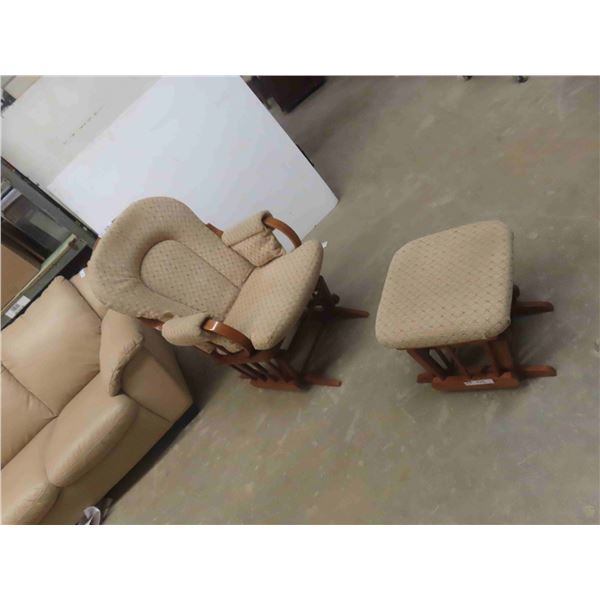 Gliding Rocker With Ottoman