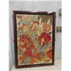Image 1 : Framed Cloth Material Art 31"x43"