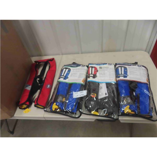 4 Mustang Survivor Inflatable PFD Life Jackets - 