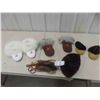Image 1 : Beaded Leather Slippers & Gauntlets, Fur Hat &
