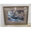 Image 1 : Framed Print Leopards 43 1/2'' x 33 1/2'' Name