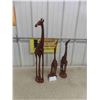 Image 1 : 3 Wood Carved Giraffe Ornaments , Tallest is 30" 