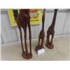 Image 3 : 3 Wood Carved Giraffe Ornaments , Tallest is 30" 