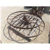 Image 2 : 2 Antique Steel Wheels 53'' Across 