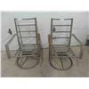Image 1 : 2 Metal Swivel Lawn Chairs, No Cushions 