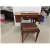Image 1 : Singer Sewing Machine with Cabinet & Stool 