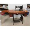 Image 2 : Singer Sewing Machine with Cabinet & Stool 