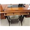 Image 3 : Singer Sewing Machine with Cabinet & Stool 