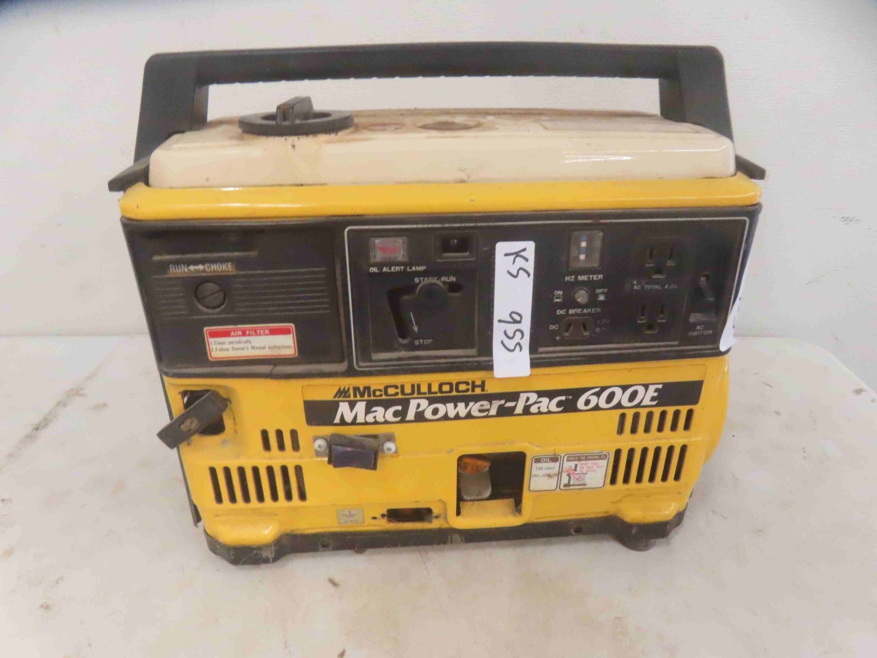 McCulloch Mac Power Pac 600E Generator
