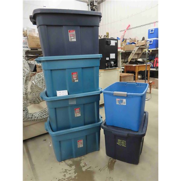 6 Totes, 5 Lids 