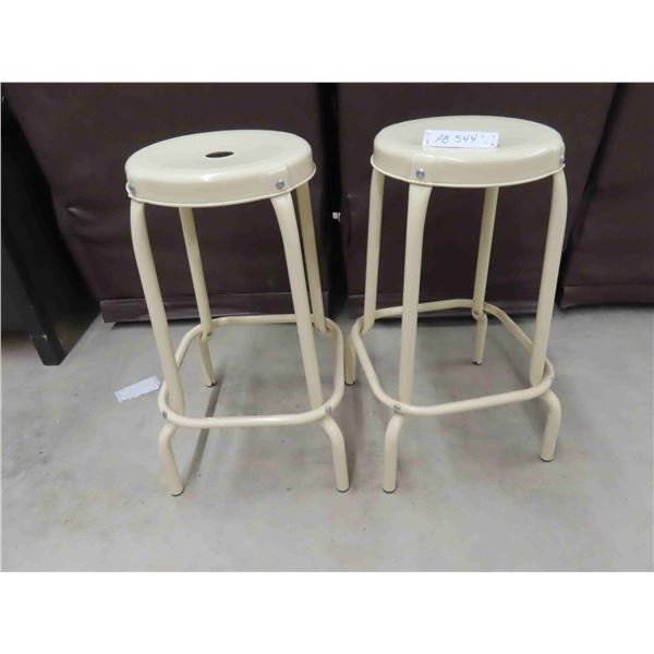 2 Steel Stools 25'' H 