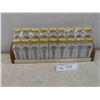 Image 1 : 18 Vintage Milk Glass Spice Jars with Wooden Rack 