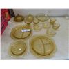 Image 1 : 15pcs Amber Depression Glass : Covered Butter 