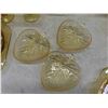 Image 2 : 15pcs Amber Depression Glass : Covered Butter 