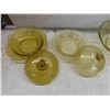 Image 4 : 15pcs Amber Depression Glass : Covered Butter 