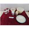 Image 1 : 5pcs Fireking Mixing Bowls, Plate, 2 Shakers with No 