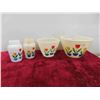 Image 2 : 5pcs Fireking Mixing Bowls, Plate, 2 Shakers with No 