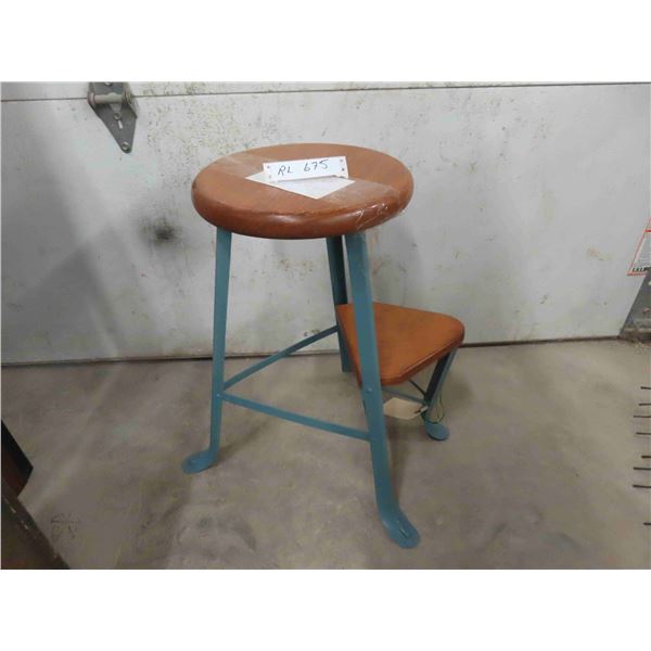 Vintage Kitchen Stool with Fold Down Step 23'' H 
