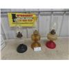 Image 1 : 3 Coal Oil Lamps with Chimneys 