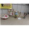 Image 1 : China Vase, Covered Dish, Figurines 