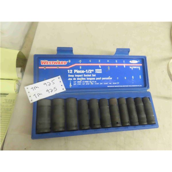 Westward 12pce 1/2'' Deep Impact Sockets 