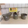 Image 1 : 3 Galvanized Pails, Coal Bucket, Gas Pail 