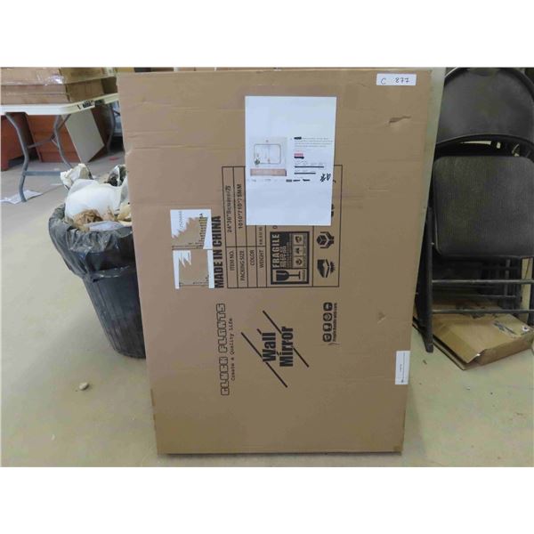 Gluck plants bathroom mirror, 24"x36" black rectangle mirror,