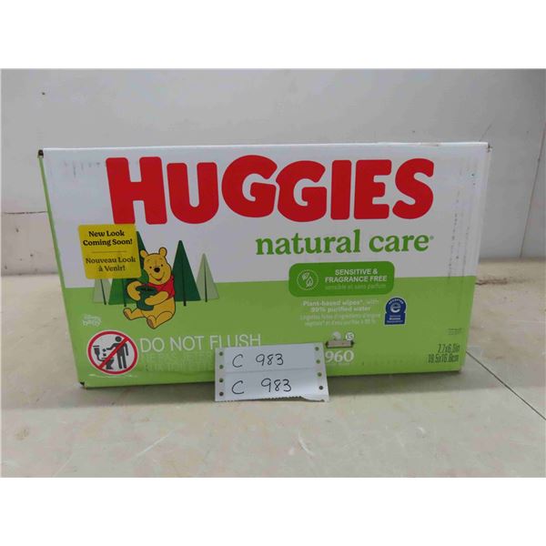 new- huggies natural care sensitive baby wipes, unscented, 