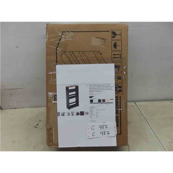 new- MARTY rolling storage cart 4teir black kitchen 