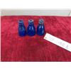 Image 1 : 3 small 2 1/2" cobalt blue medicine bottles 