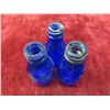 Image 2 : 3 small 2 1/2" cobalt blue medicine bottles 