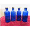 Image 3 : 6 Cobalt Blue Bottles : 2x 4'' Tall , 4x 5 1/2'' 