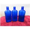 Image 3 : 3 cobalt blue milk of magnesia bottles 