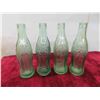 Image 2 : 4 green color glass "coke" bottles- 1940s 