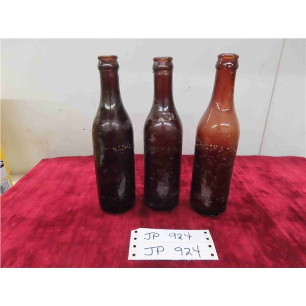 3 mcdonaegh and shea beer bottles 