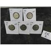 Image 1 : Canada 5 cent Coins 3 x1929 2x1931
