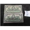 Image 1 : 2 1937 Canada $1 Bills