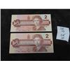 Image 1 : 2 Uncirculate 1986 $2 Bills