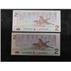 Image 2 : 2 Uncirculate 1986 $2 Bills
