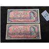Image 1 : 2 1954 Canada $2 Bills