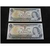 Image 2 : 2 Uncirculated 1973 $1 Bills with consecutive S/N