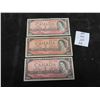 Image 1 : 3 1954 Canada $2 Bills