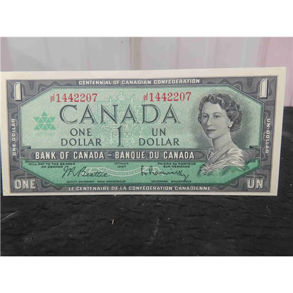 Uncirculated 1967 $1 Bill with Serial Numbers