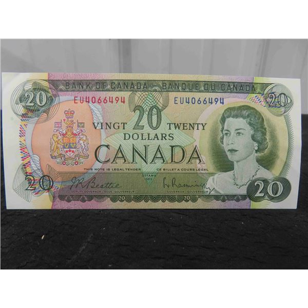 1969 Canada $20 Bill- Beautiful 