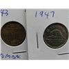 Image 4 : (4) Canadian Nickels 1936, 1941, 1943, 1947