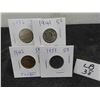 Image 1 : (4) Canadian Nickels 1936,1941,42, 1951