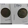 Image 4 : (4) Canadian Nickels 1922, 23, 1936, 1940